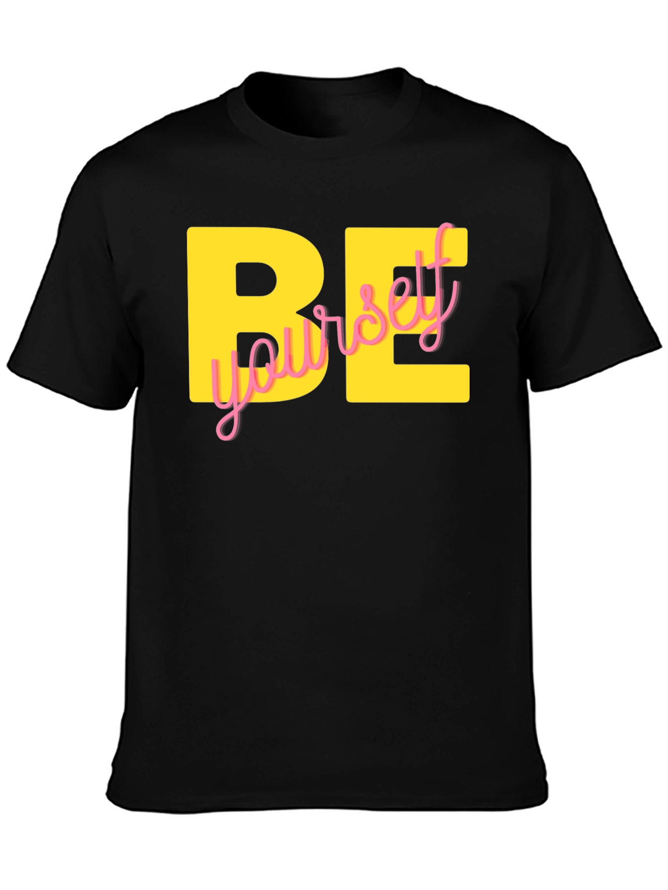 Be Yourself Graphic Tee - Black Cotton Blend