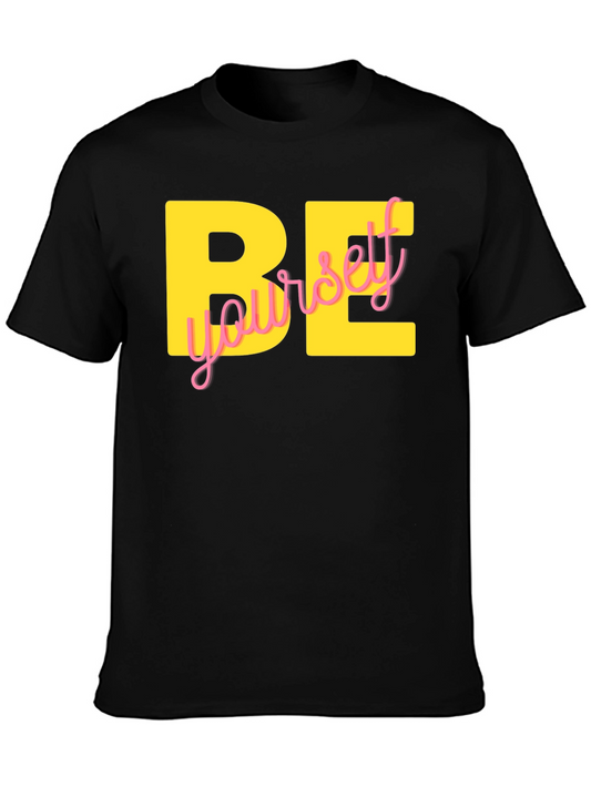 Be Yourself Graphic Tee - Black Cotton Blend