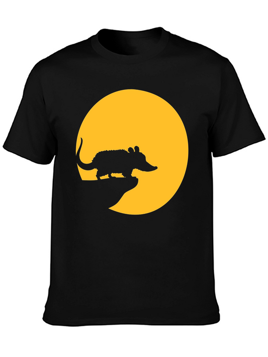 Armadillo Moon Mens Black T-Shirt