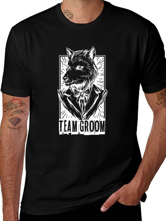 Team Groom Wolf Graphic Tee - Stylish Bachelor Party Shirt