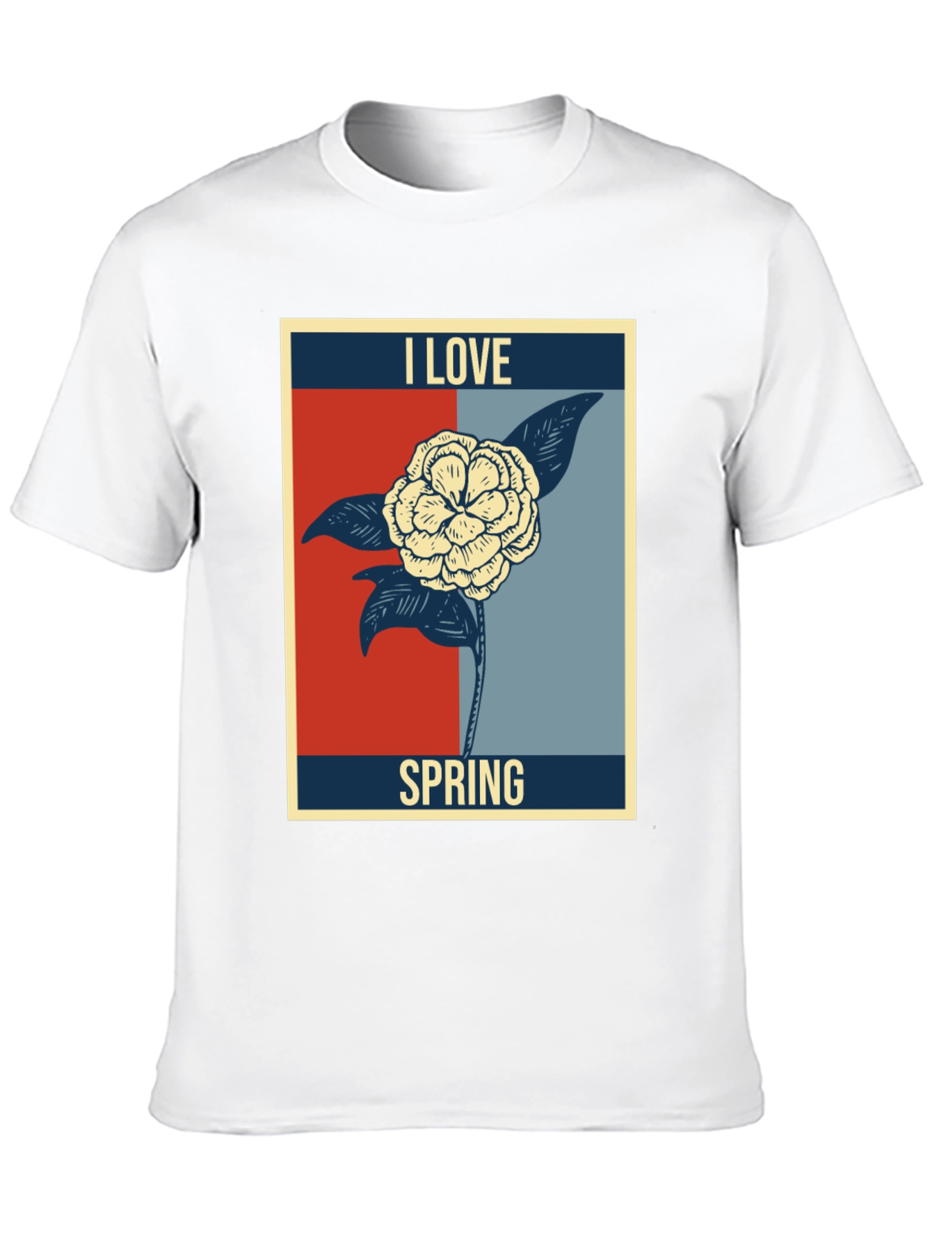 I Love Spring Floral Graphic Tee - Black