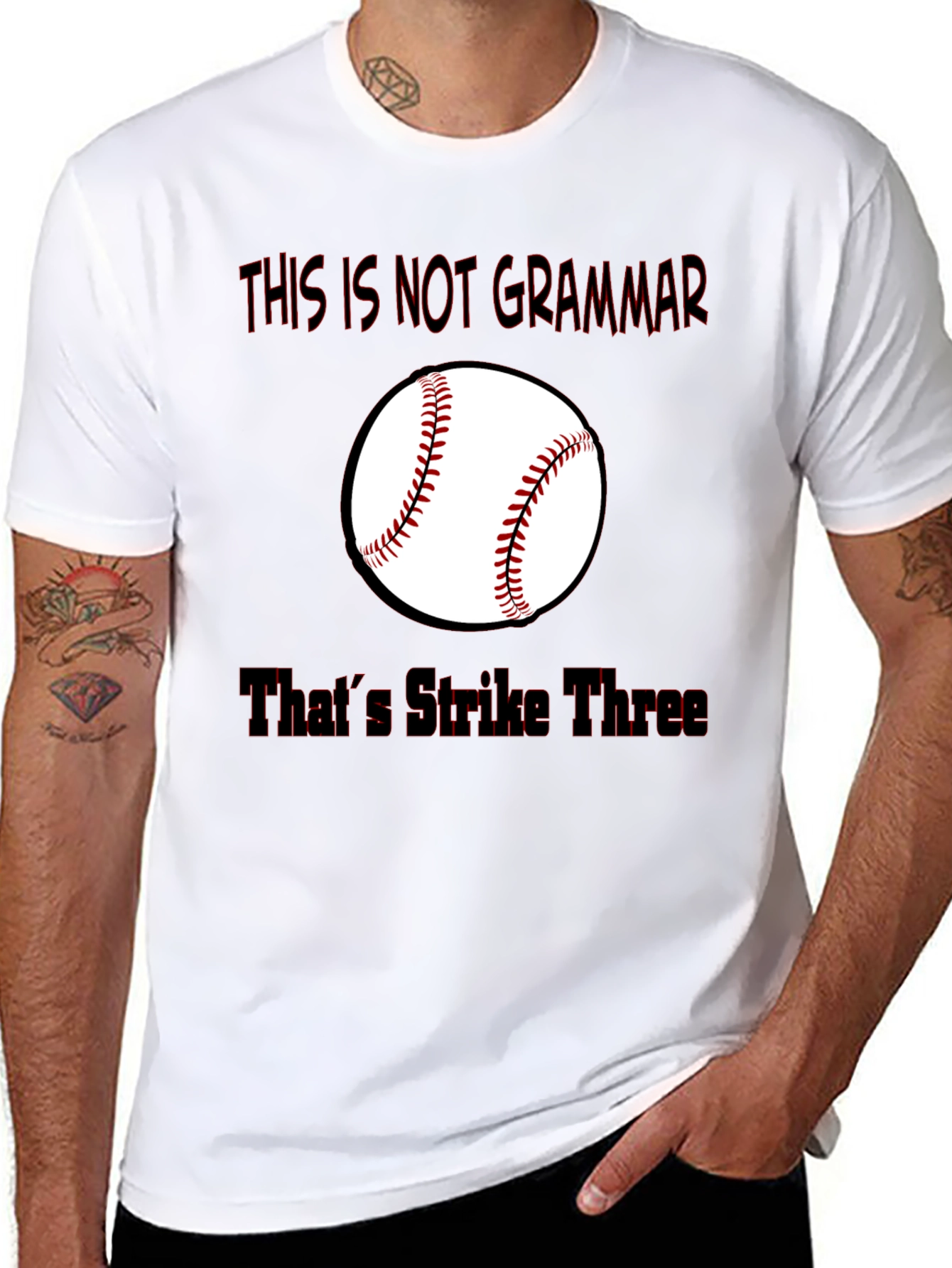 Baseball Puns Graphic Tee - Strike Three