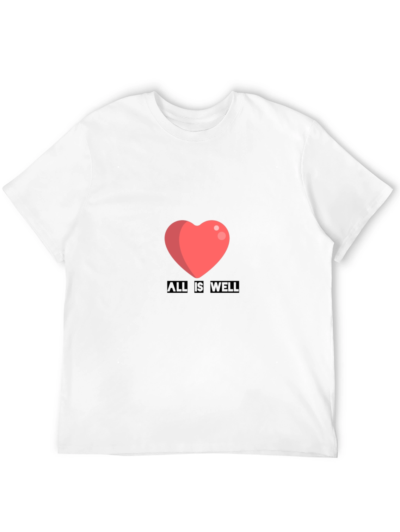 All Is Well Heart Graphic Tee - Black