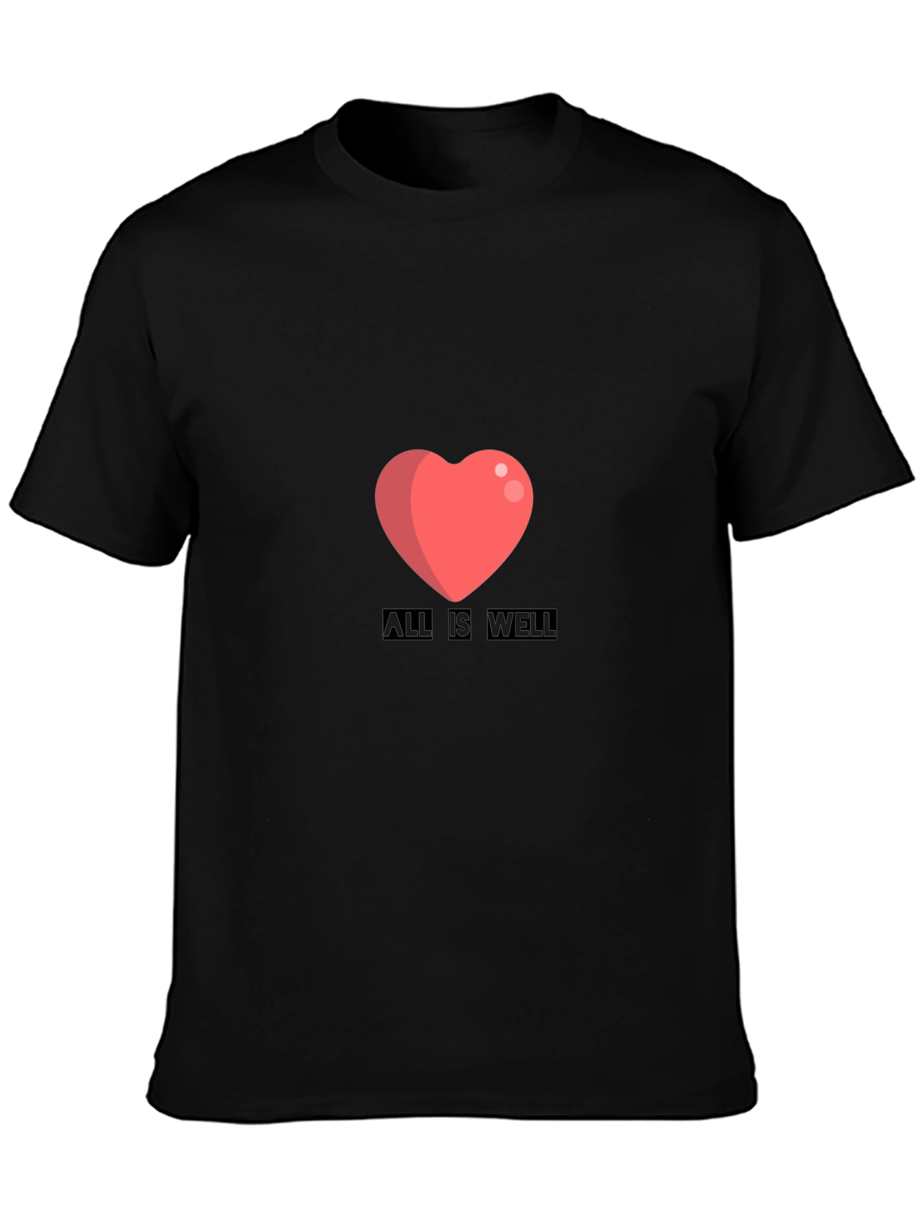 All Is Well Heart Graphic Tee - Black