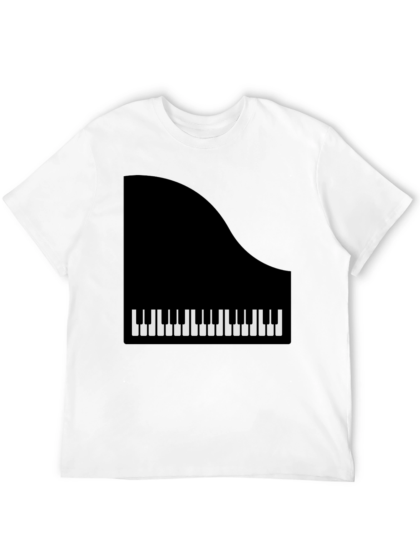 Piano Keys Graphic Tee - Black Casual T-Shirt