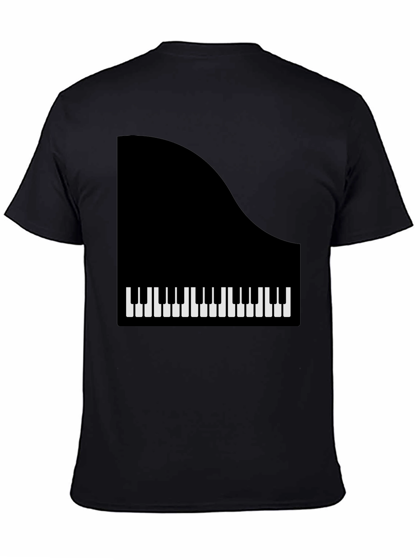 Piano Keys Graphic Tee - Black Casual T-Shirt