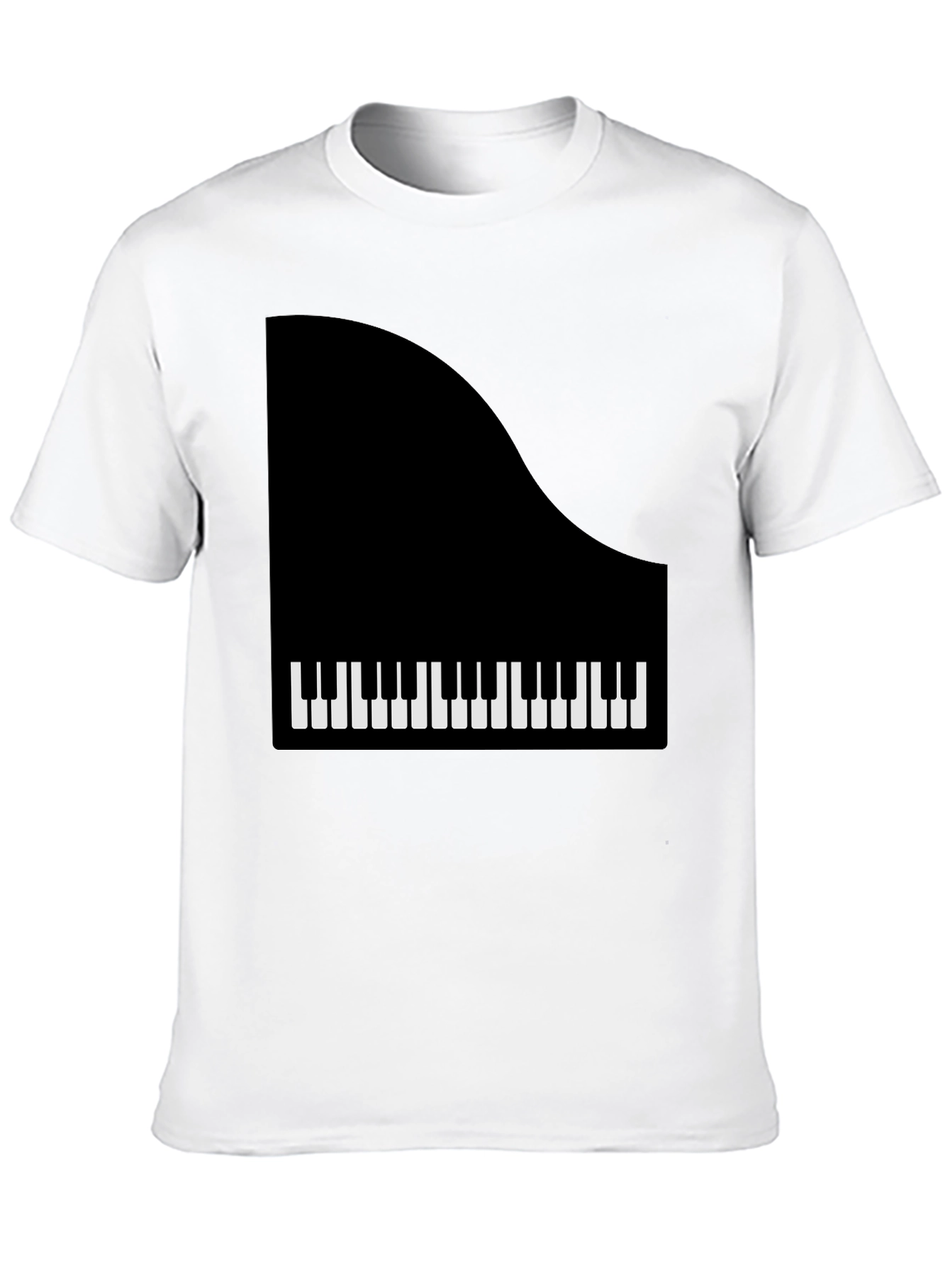 Piano Keys Graphic Tee - Black Casual T-Shirt
