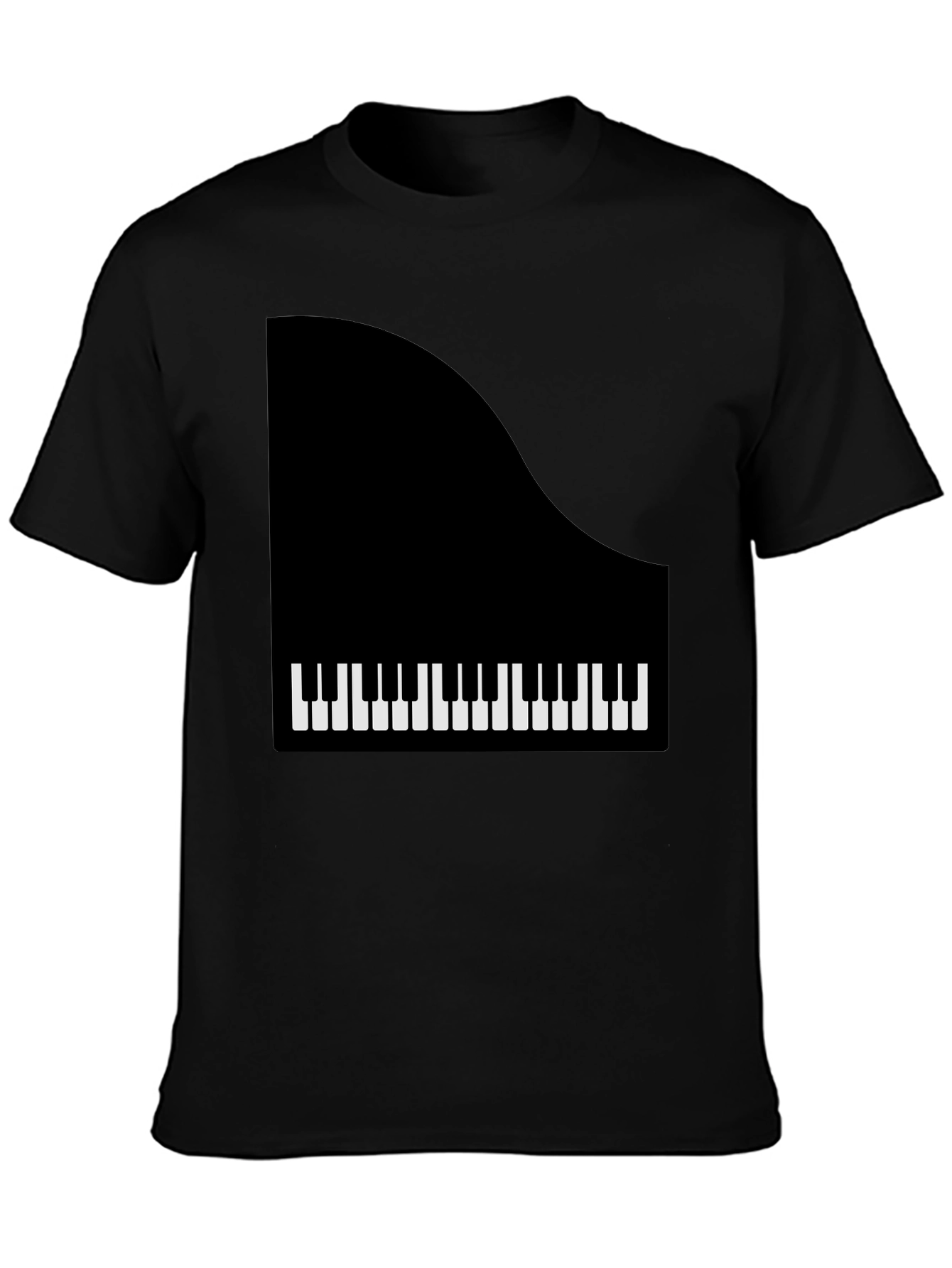 Piano Keys Graphic Tee - Black Casual T-Shirt