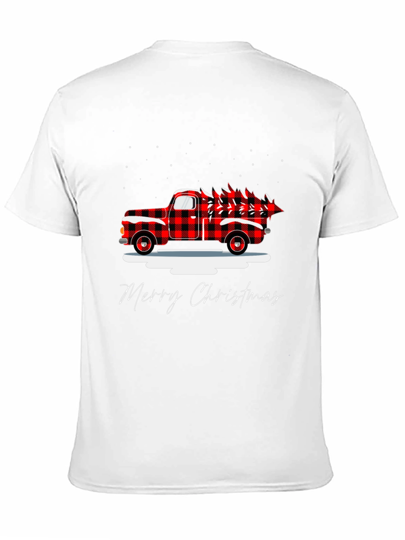 Merry Christmas Buffalo Plaid Truck Holiday T-Shirt