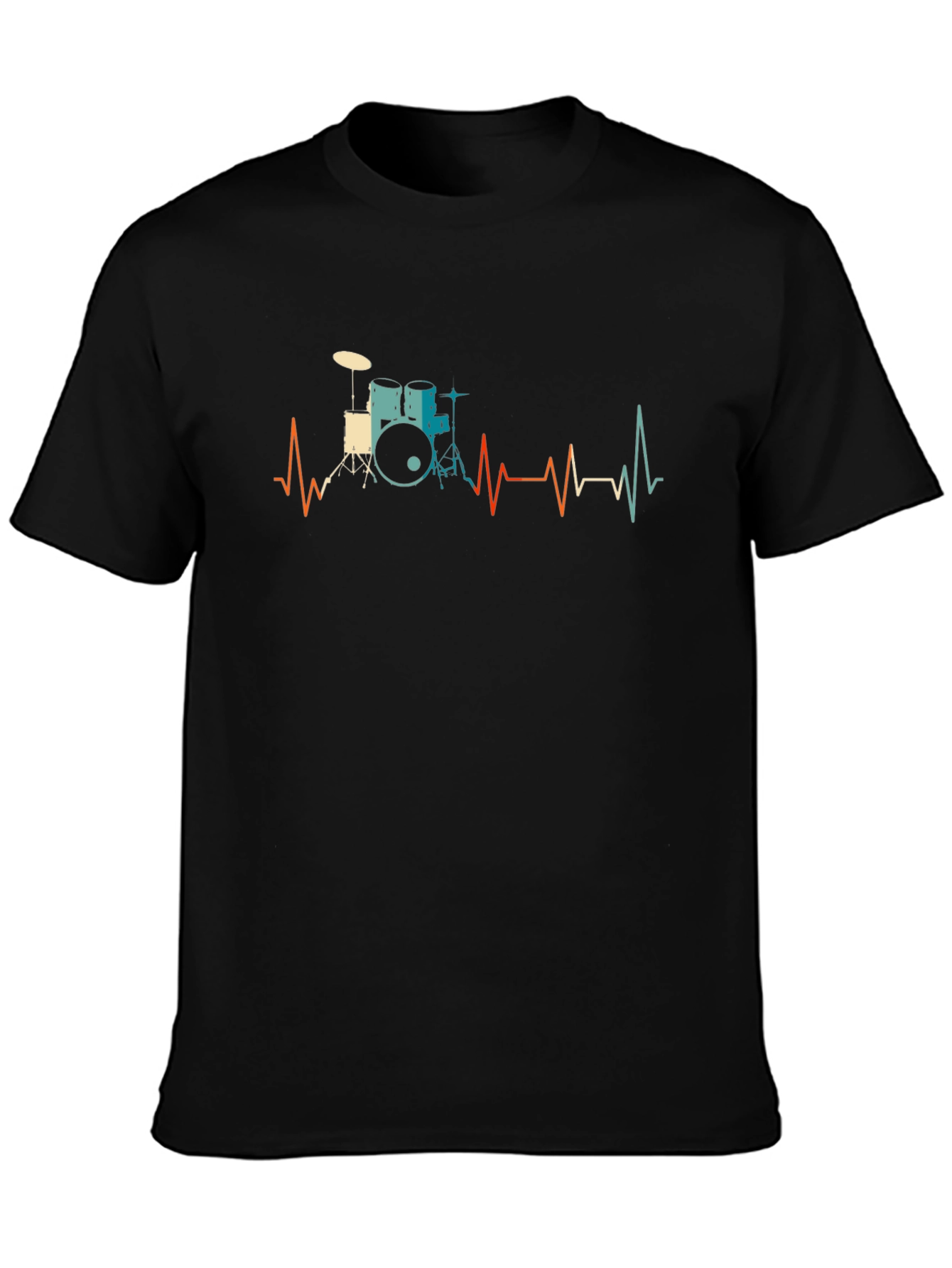 Drum Kit Heartbeat Graphic Tee - Musician Style