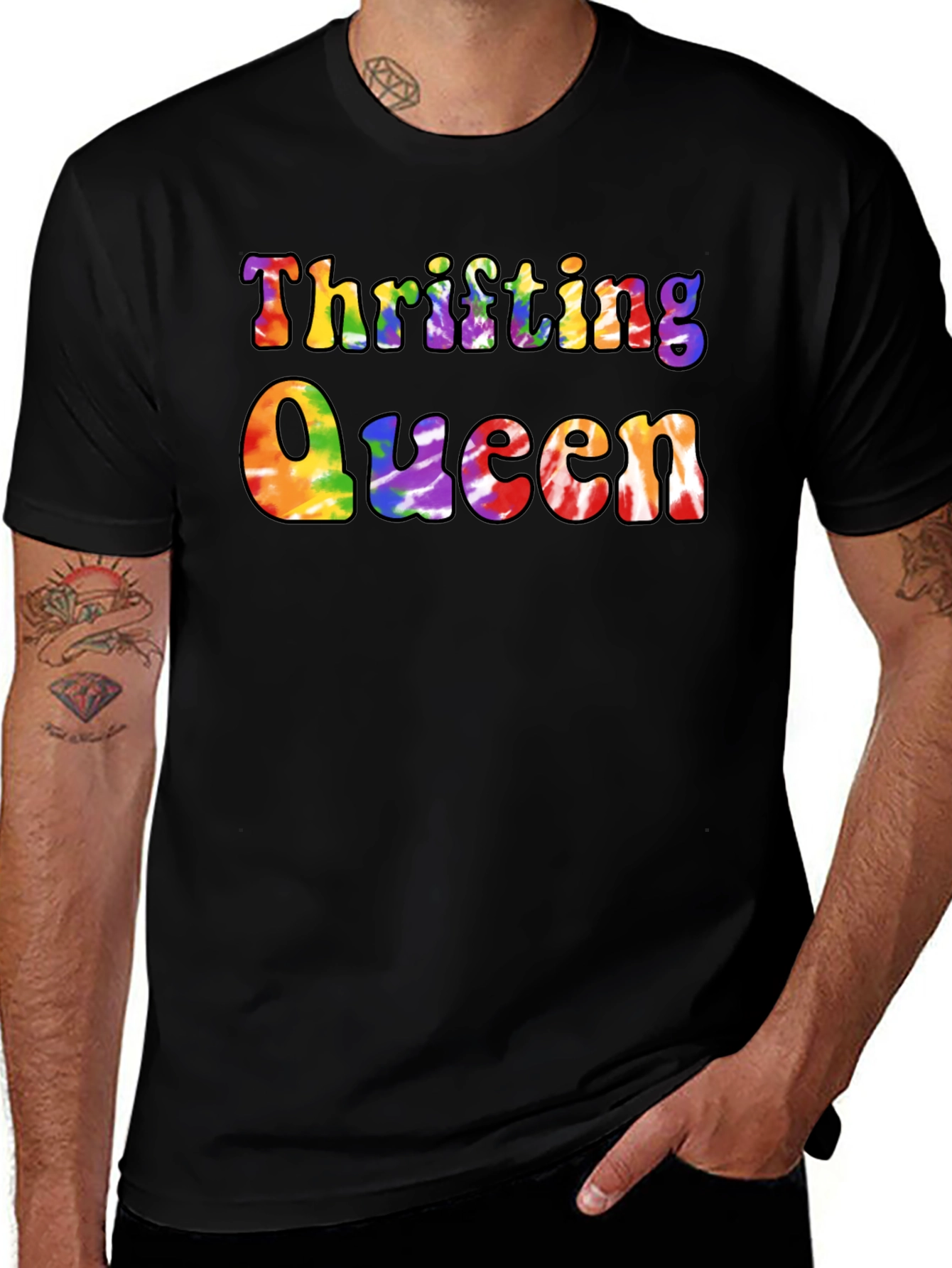 Thrifting Queen Tie-Dye Graphic Tee