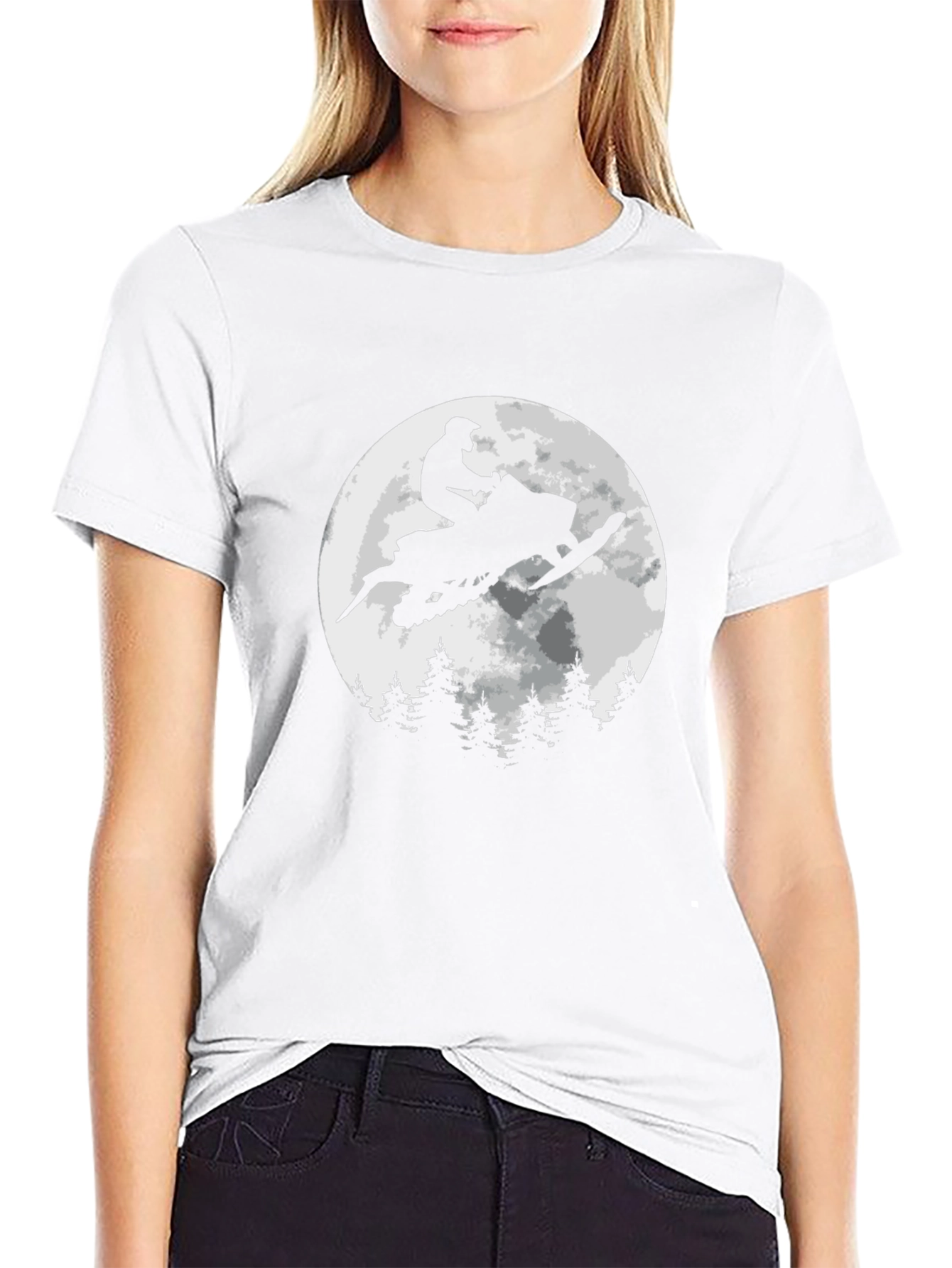 Snowmobile Rider T-Shirt - Moonlit Adventure