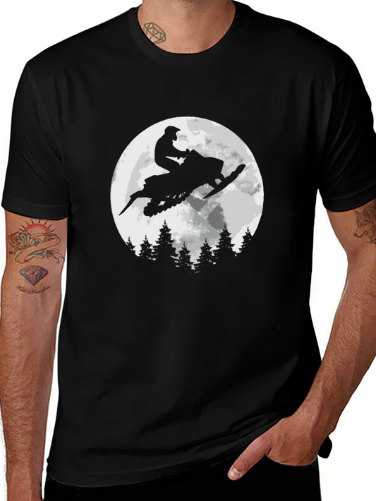 Snowmobile Rider T-Shirt - Moonlit Adventure