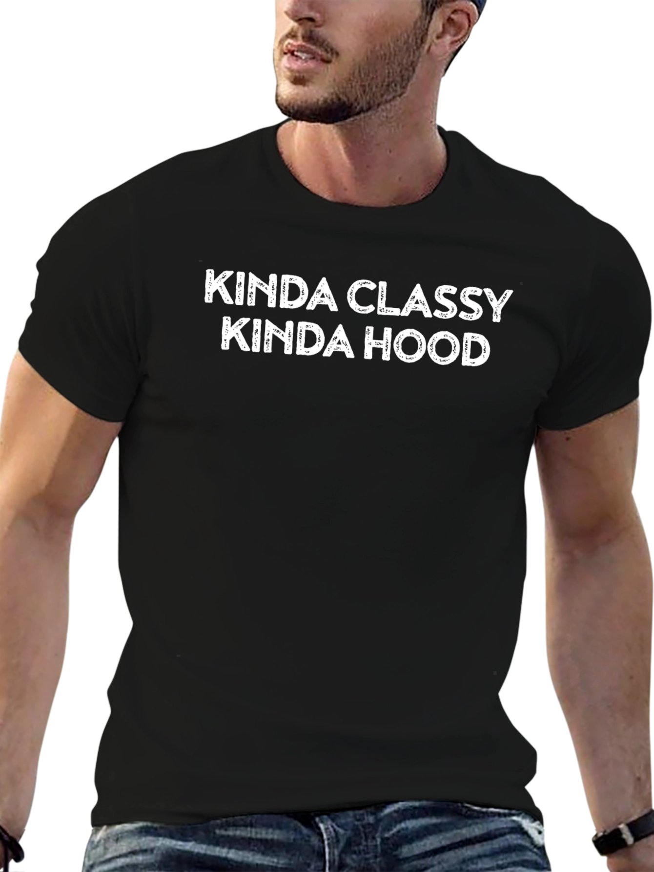 Kinda Classy Kinda Hood Graphic Tee - Black