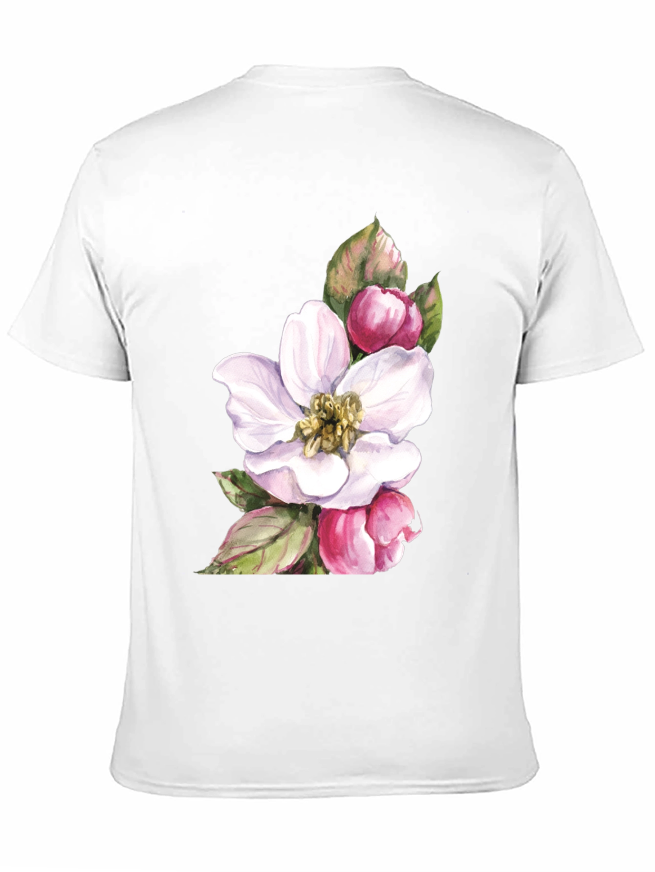 Floral Blossom Graphic Tee - Soft Black Cotton