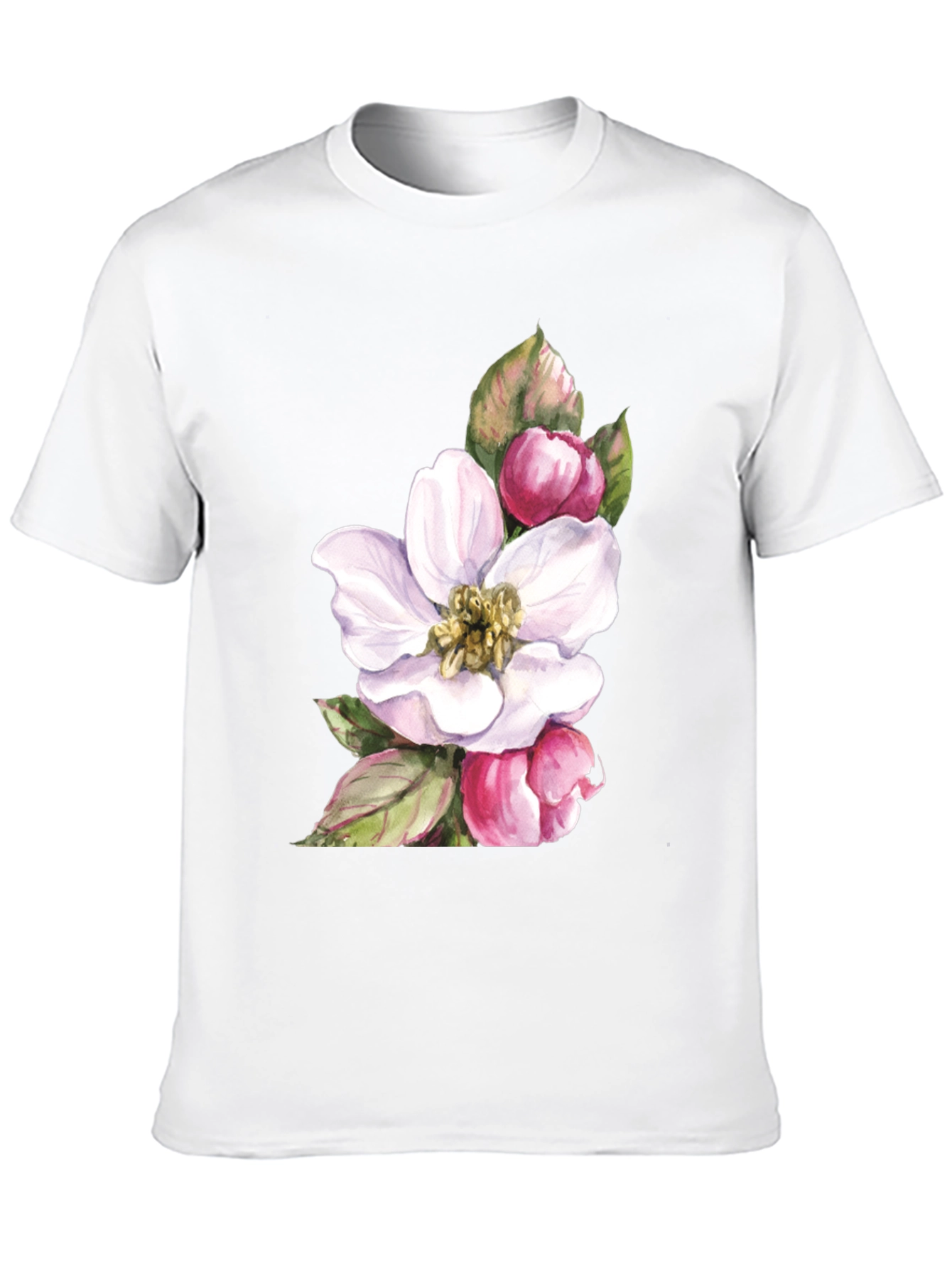 Floral Blossom Graphic Tee - Soft Black Cotton
