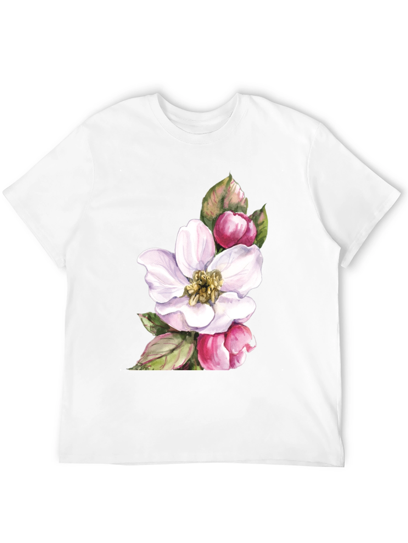 Floral Blossom Graphic Tee - Soft Black Cotton