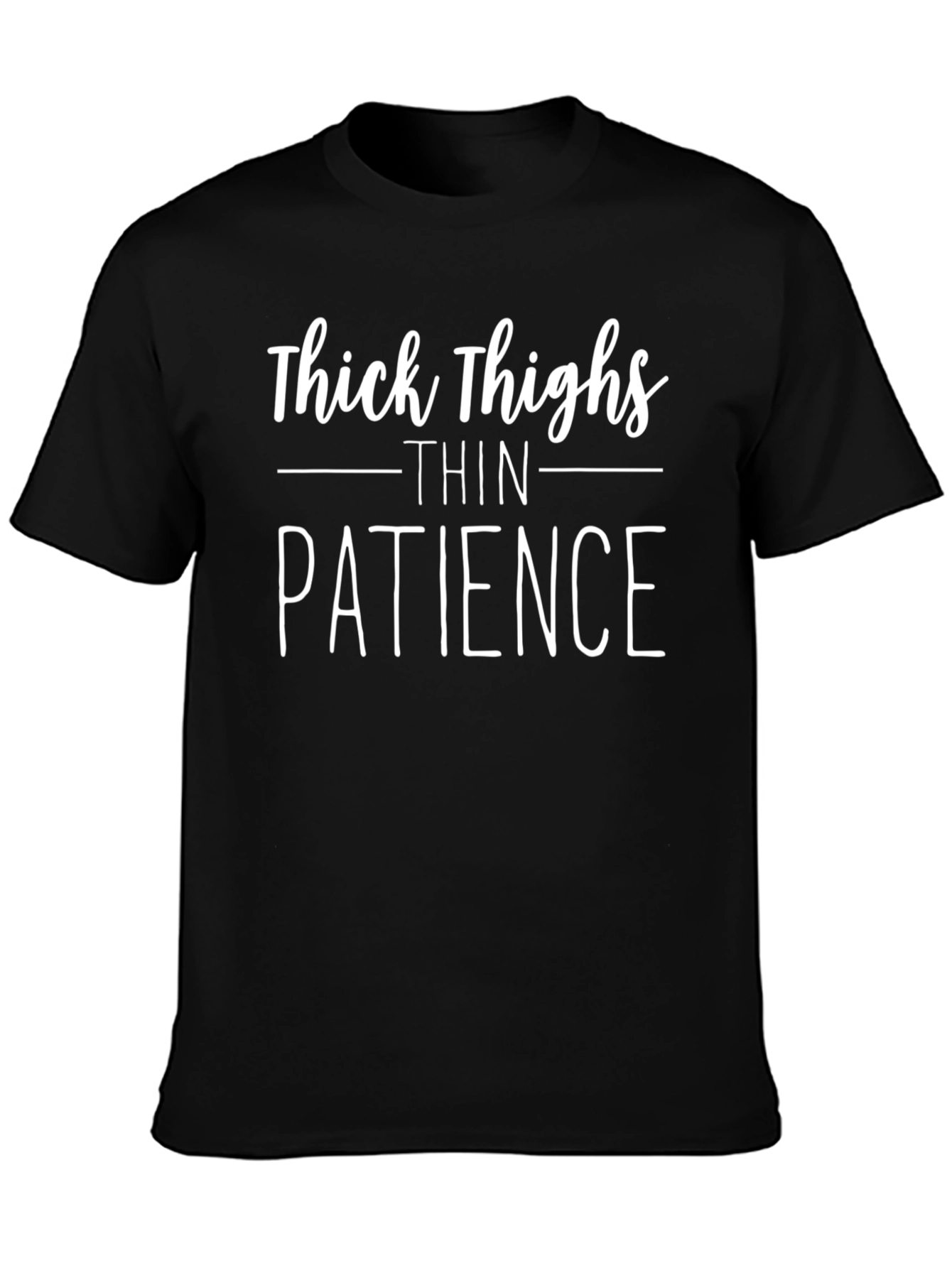Thick Thighs Thin Patience Graphic Tee - Black
