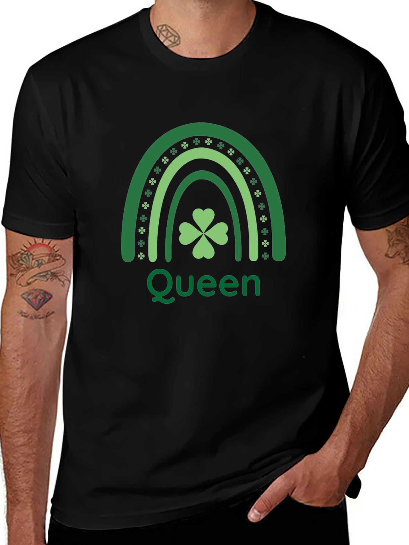 St. Patricks Day Queen Shamrock Rainbow T-Shirt