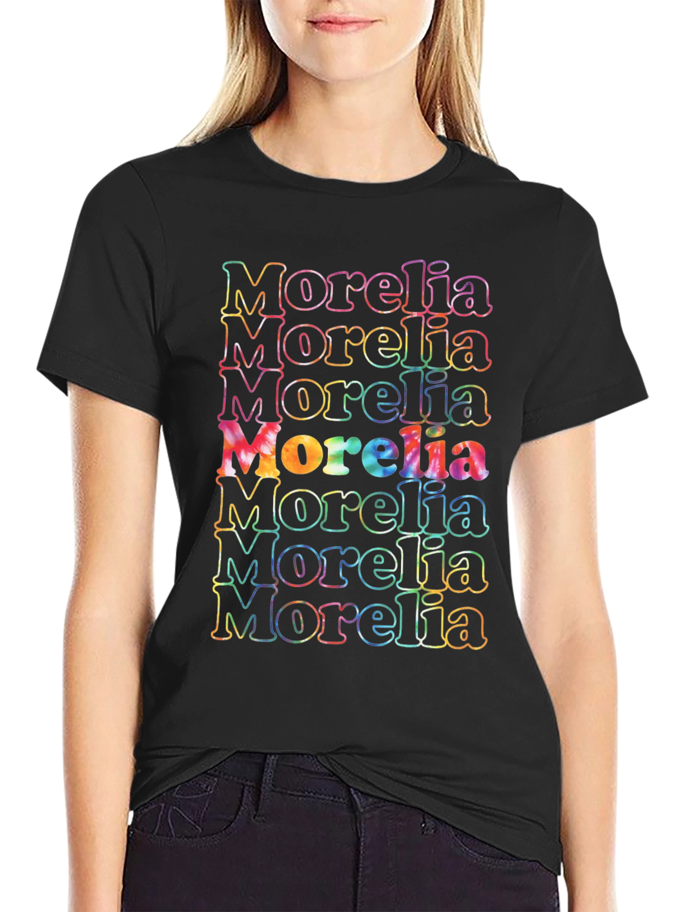 Morelia Retro Tie-Dye T-Shirt - Black