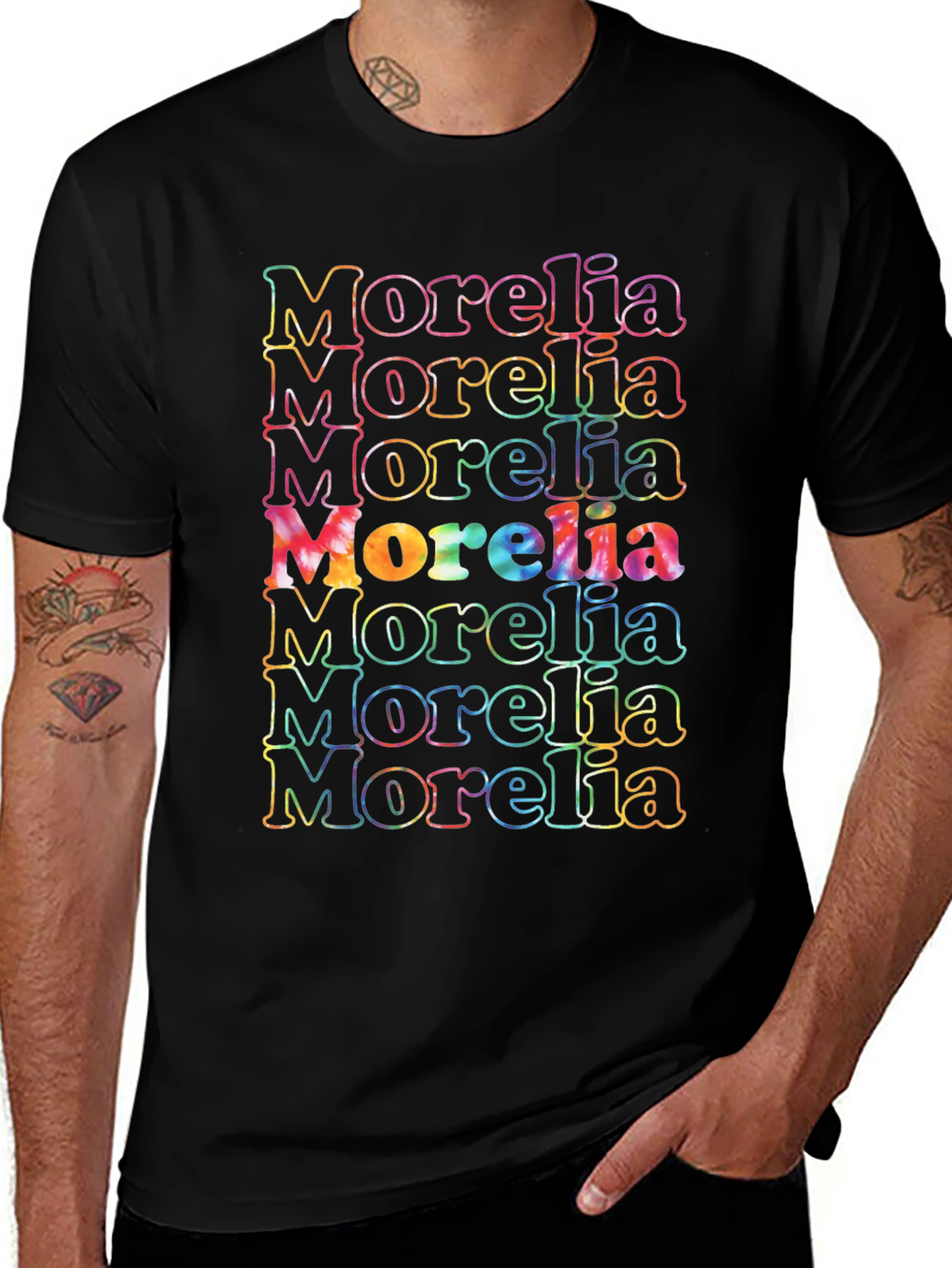 Morelia Retro Tie-Dye T-Shirt - Black
