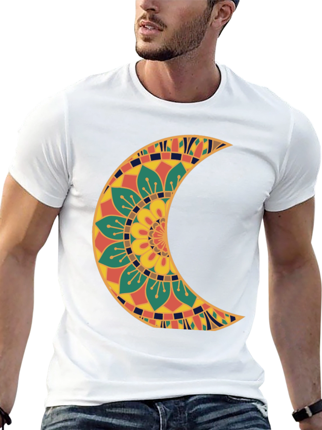 Crescent Moon Mandala Graphic Tee