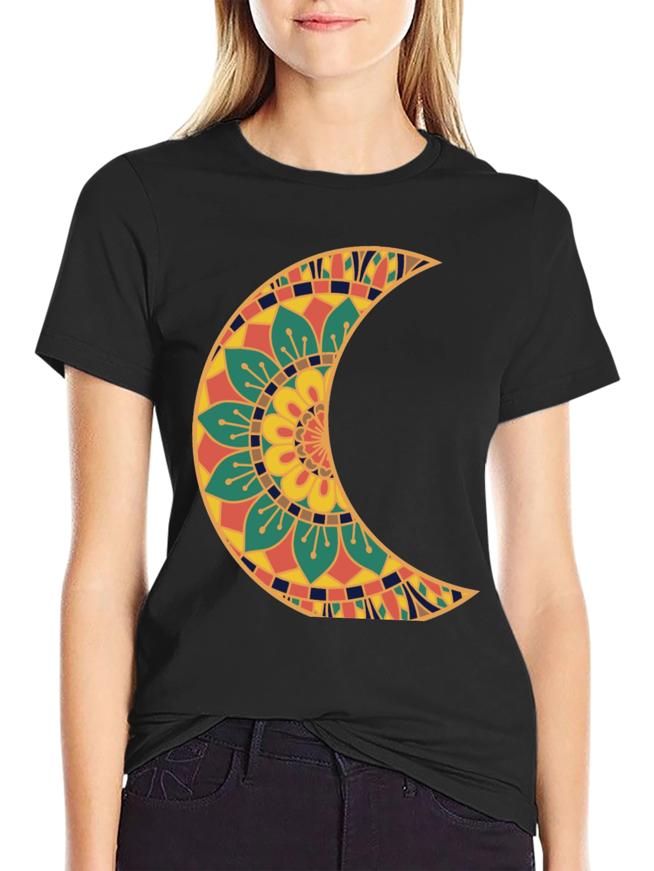 Crescent Moon Mandala Graphic Tee