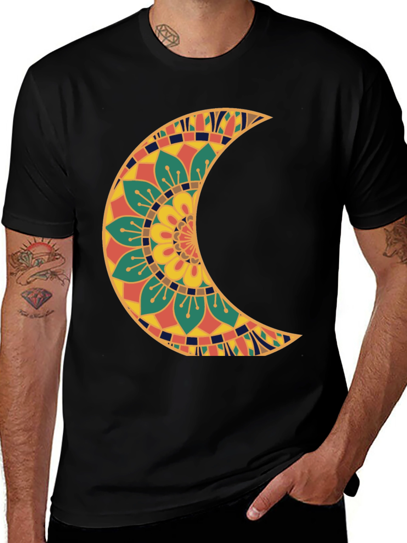 Crescent Moon Mandala Graphic Tee