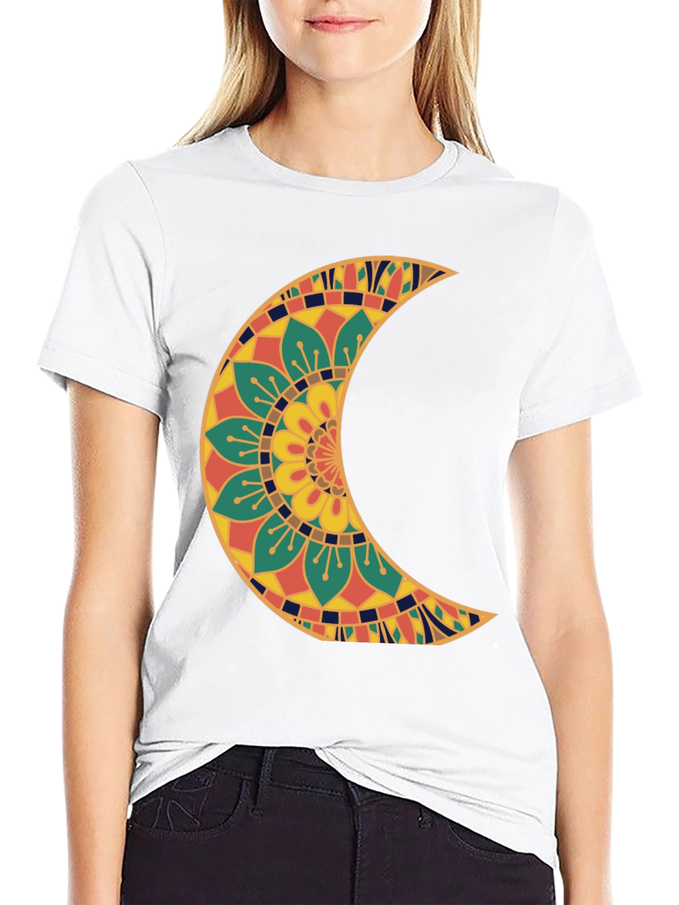 Crescent Moon Mandala Graphic Tee