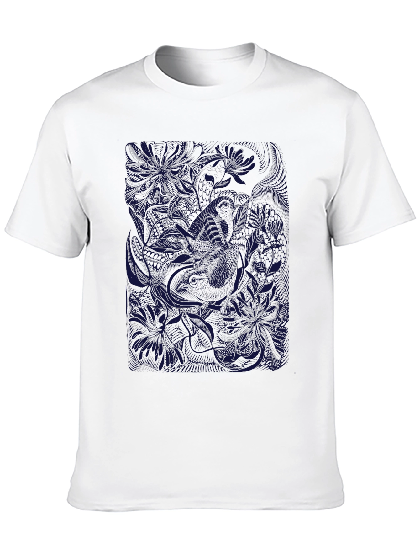 Black Tee with Floral Graphic