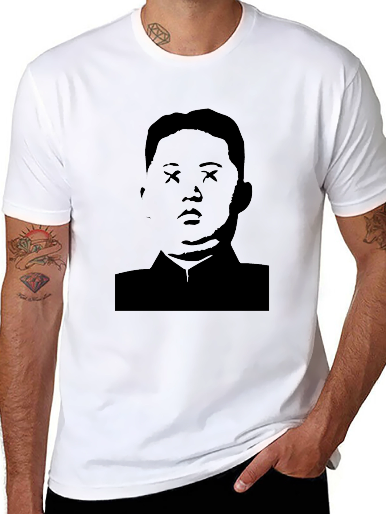Kim Jong Un X Eyes Black Graphic T-Shirt