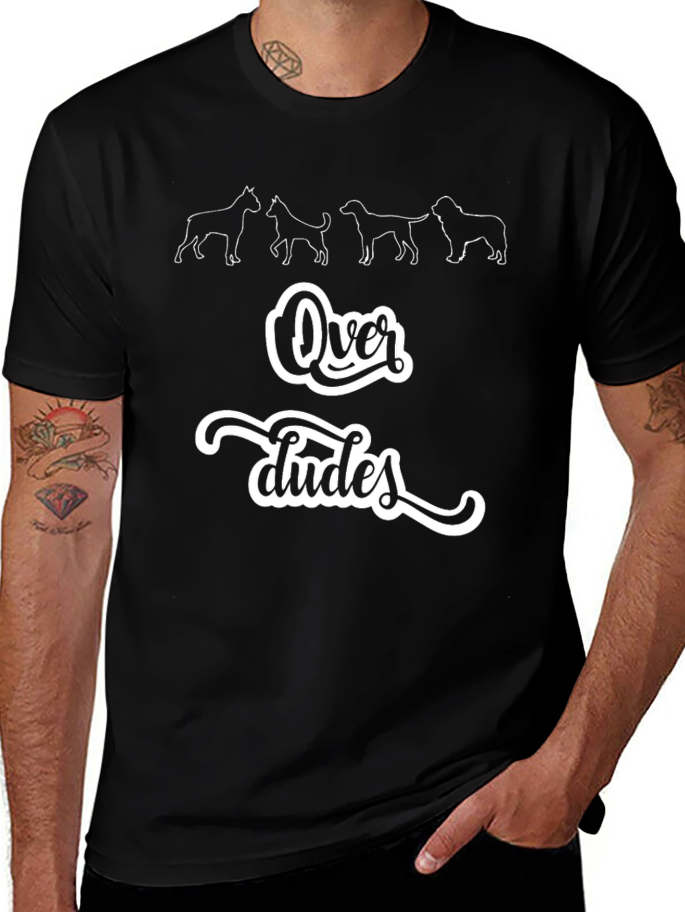 Over Dudes Black Graphic Tee