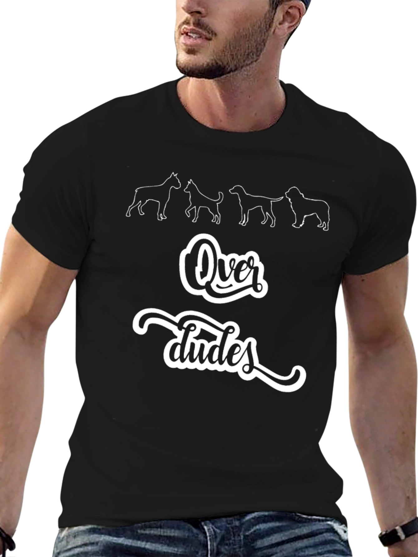 Over Dudes Black Graphic Tee