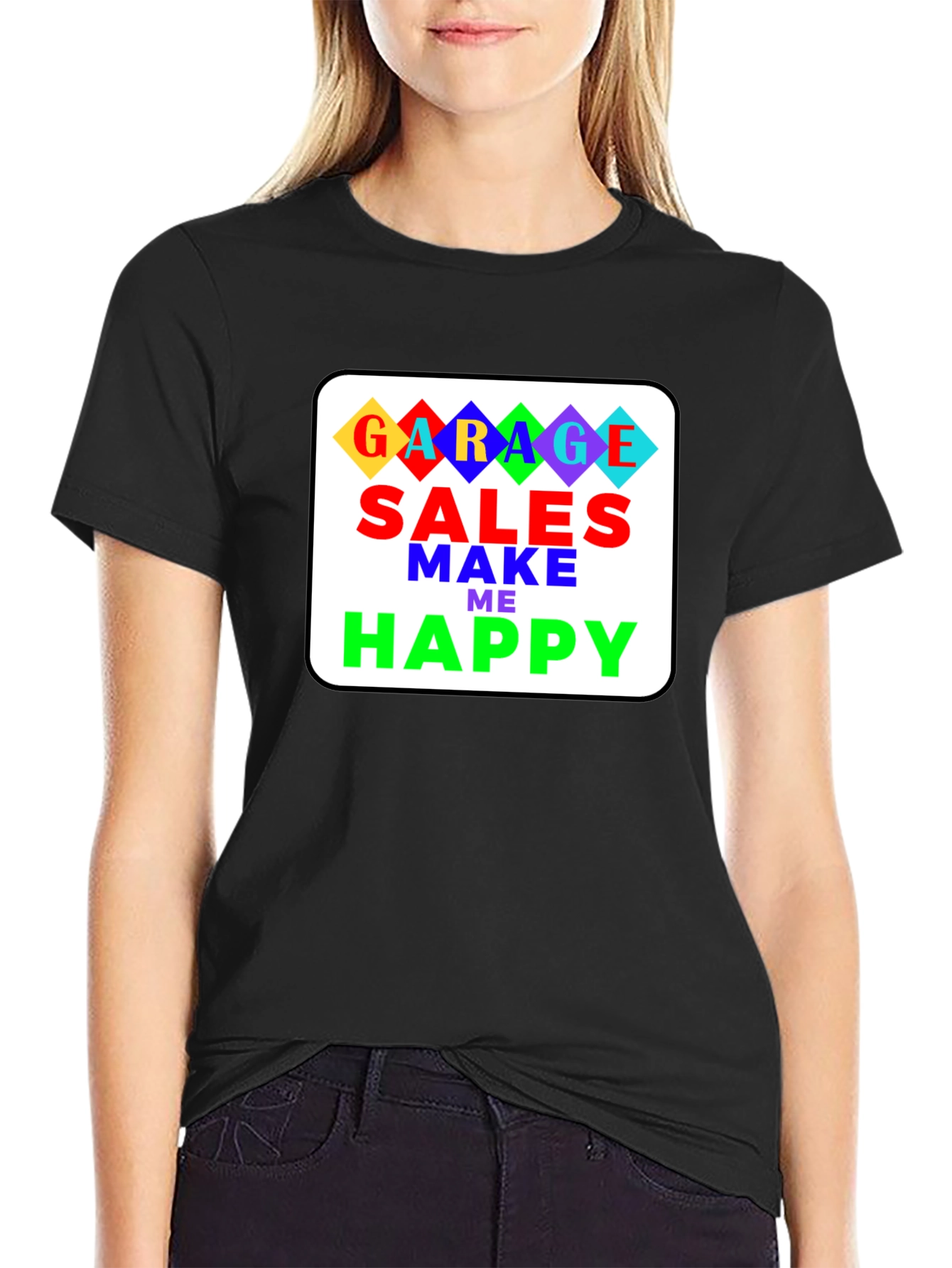 Garage Sales Make Me Happy T-Shirt - Black
