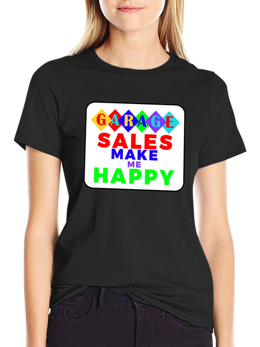 Garage Sales Make Me Happy T-Shirt - Black