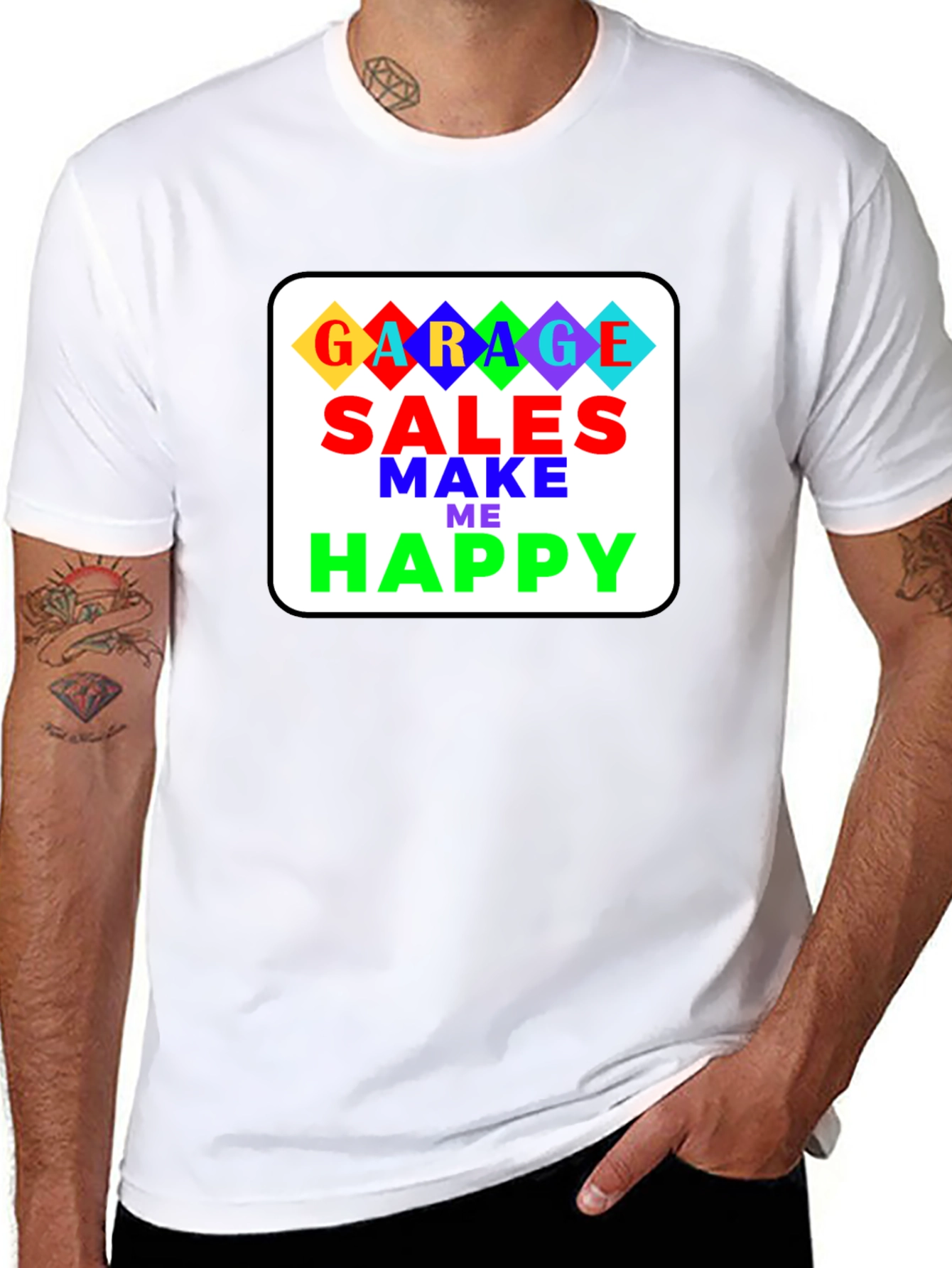 Garage Sales Make Me Happy T-Shirt - Black