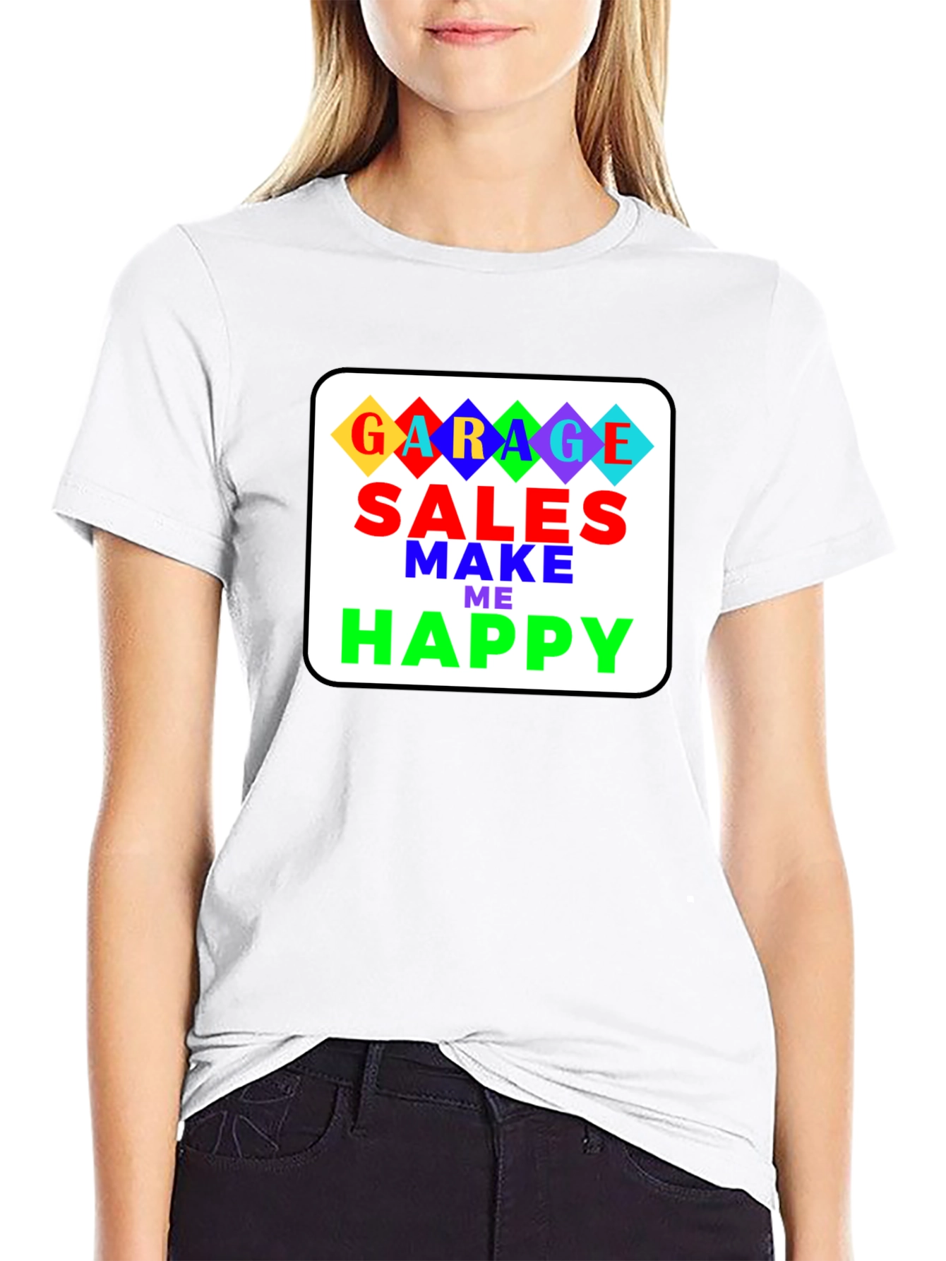 Garage Sales Make Me Happy T-Shirt - Black