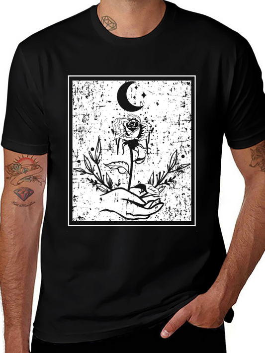 Mystic Rose Graphic Tee - Black