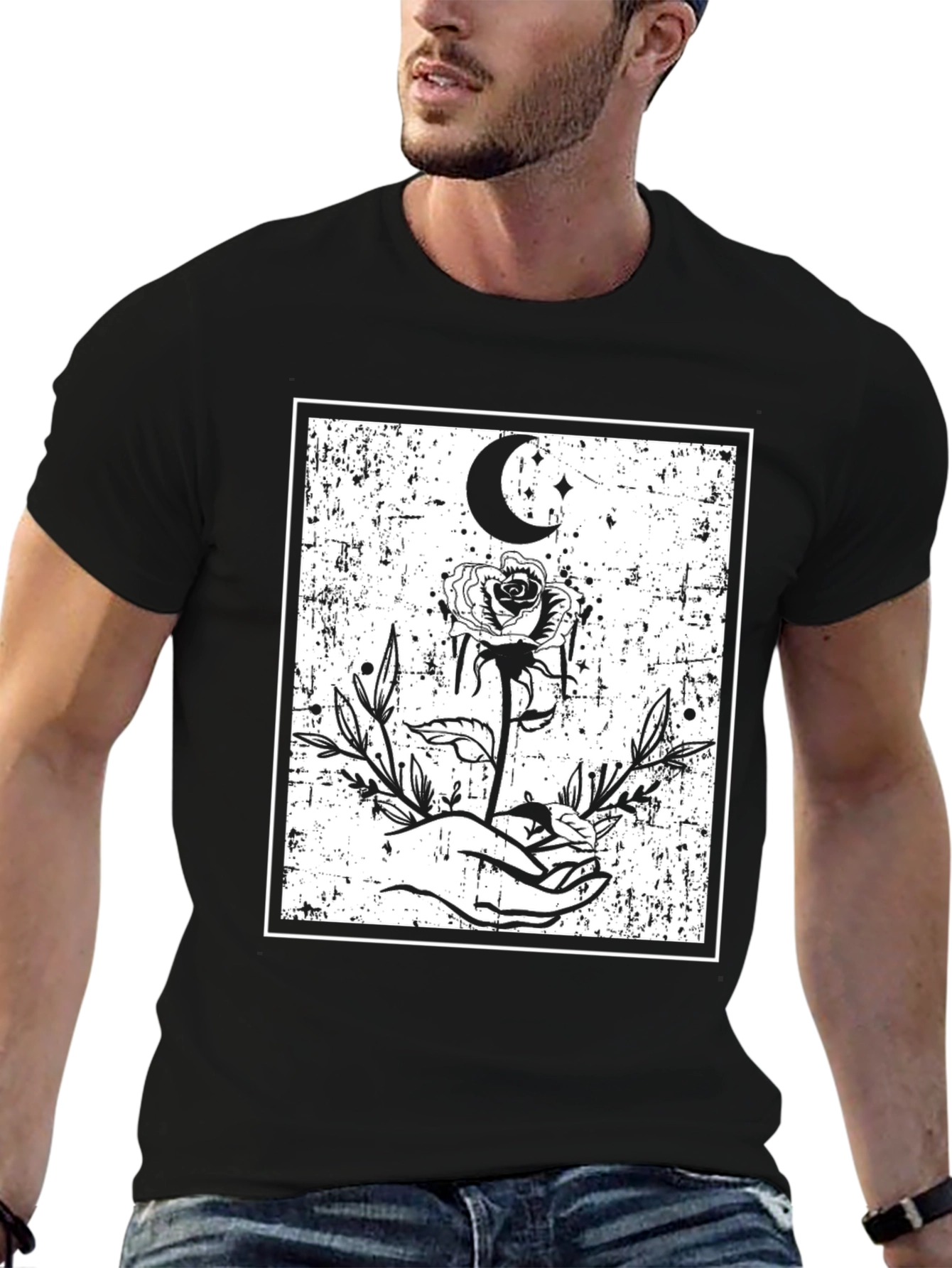 Mystic Rose Graphic Tee - Black