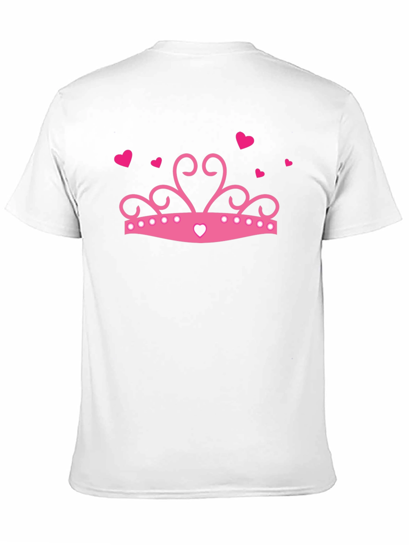 Pink Crown Hearts Black T-Shirt