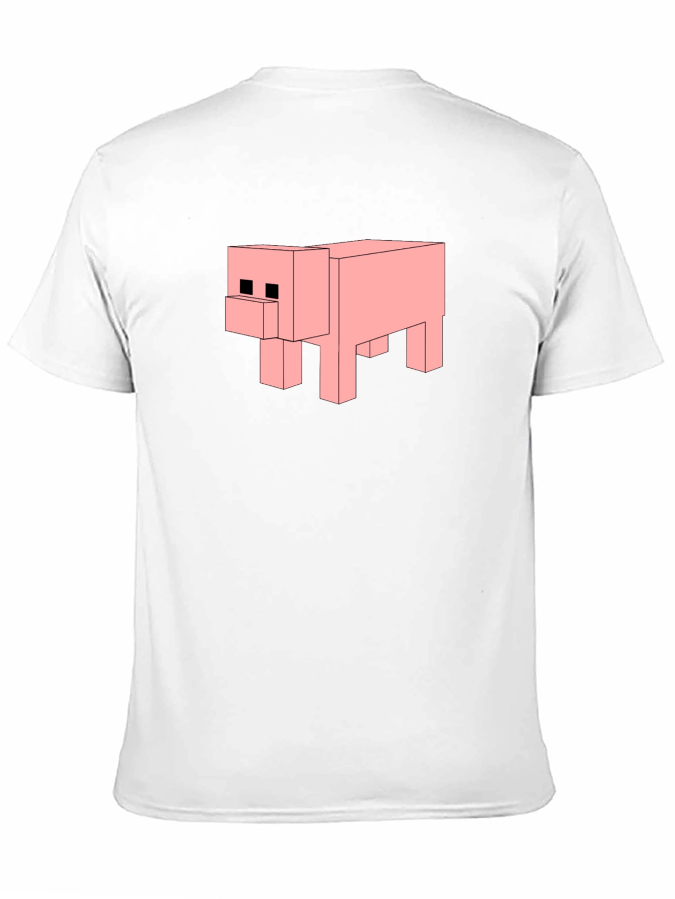 Minecraft Pig Black T-Shirt