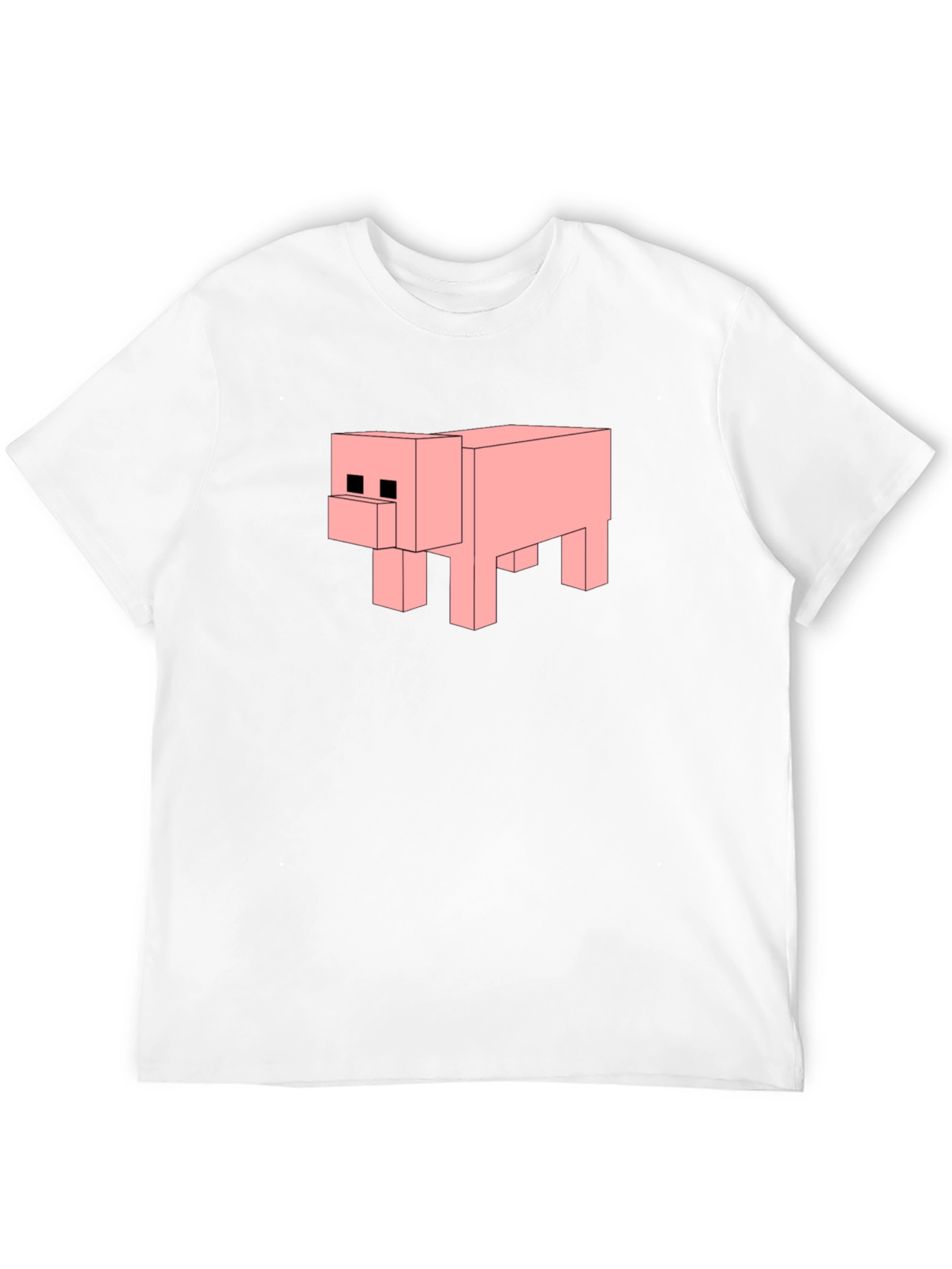 Minecraft Pig Black T-Shirt