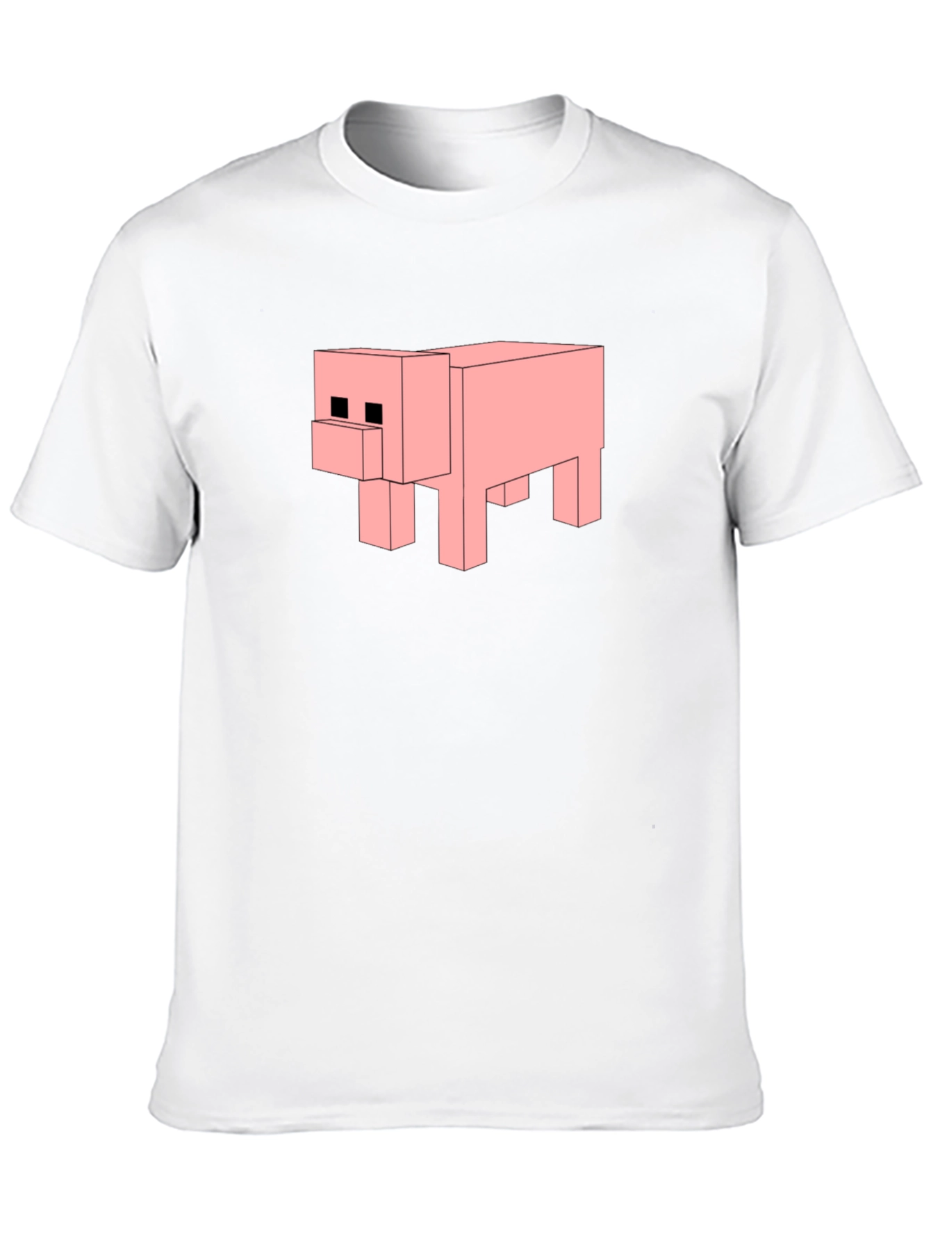 Minecraft Pig Black T-Shirt