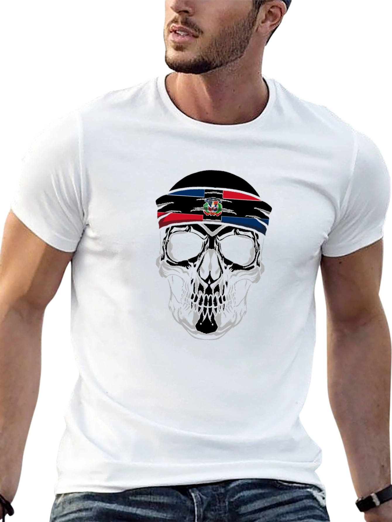 Dominican Skull Graphic Tee - Mens Black T-Shirt