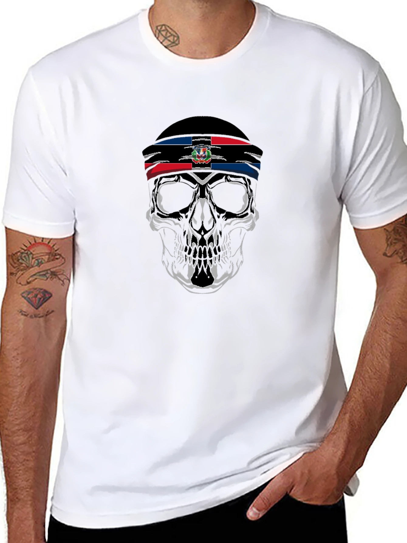 Dominican Skull Graphic Tee - Mens Black T-Shirt
