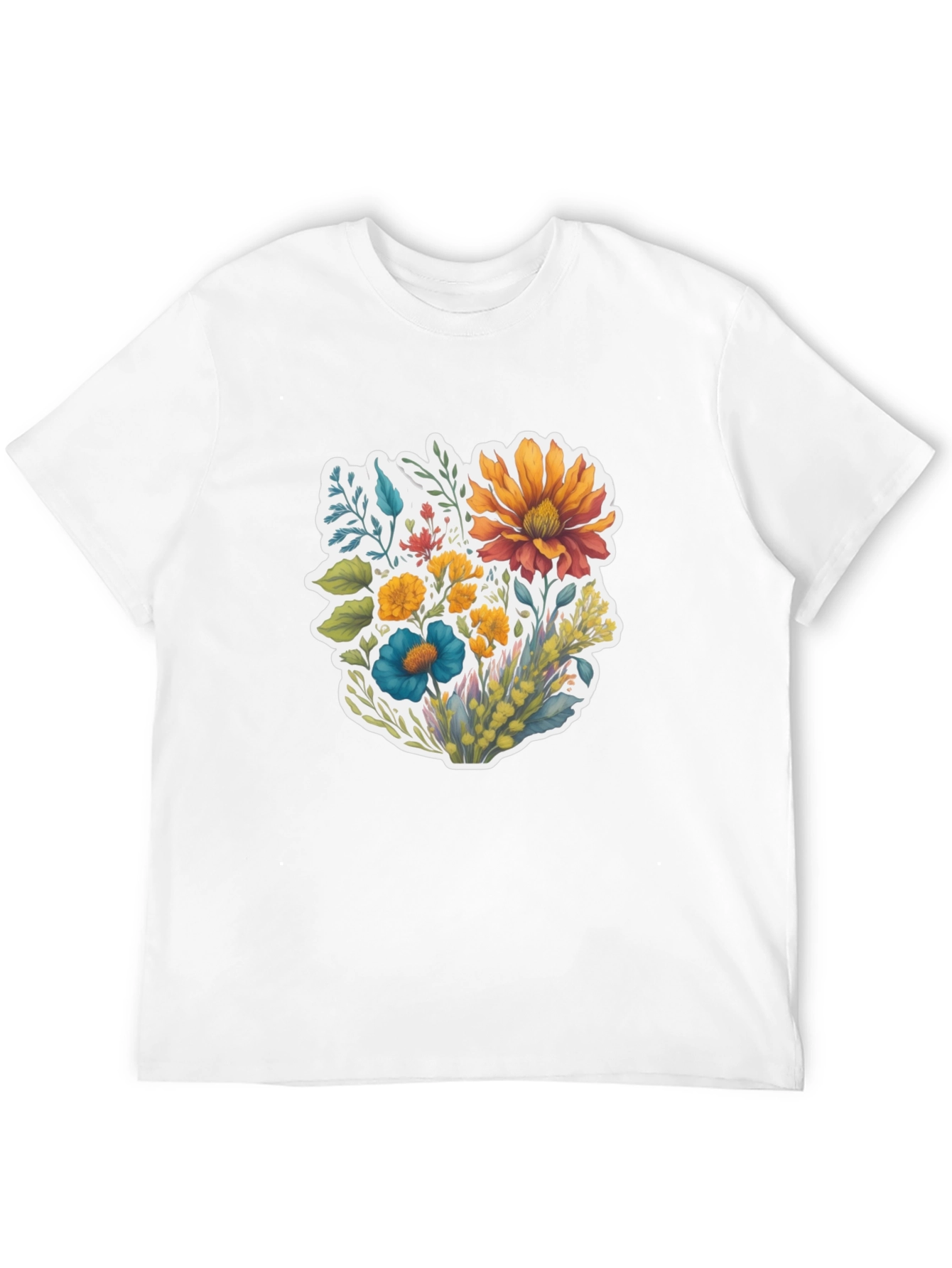 Floral Bouquet Graphic Black T-Shirt