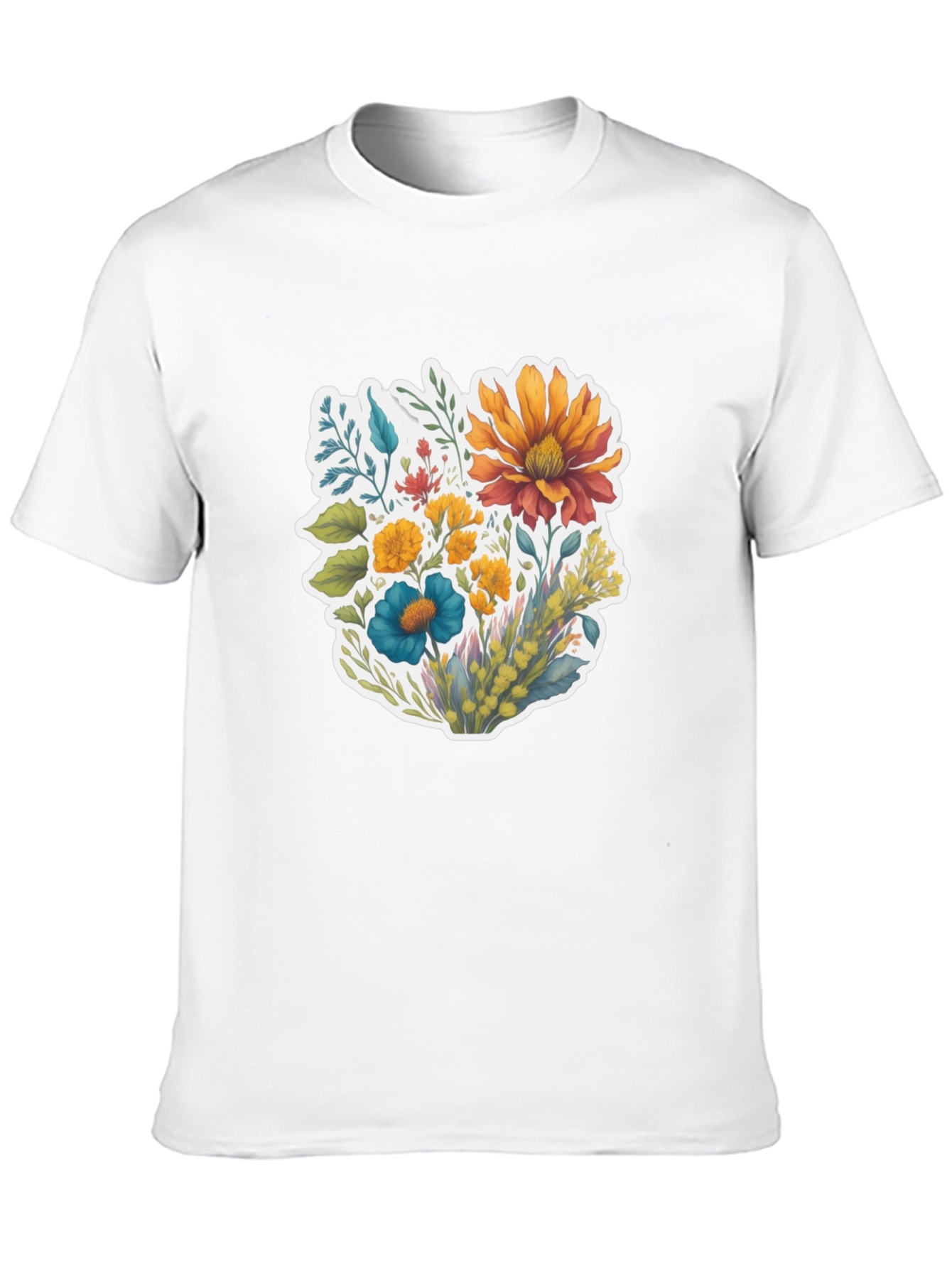 Floral Bouquet Graphic Black T-Shirt