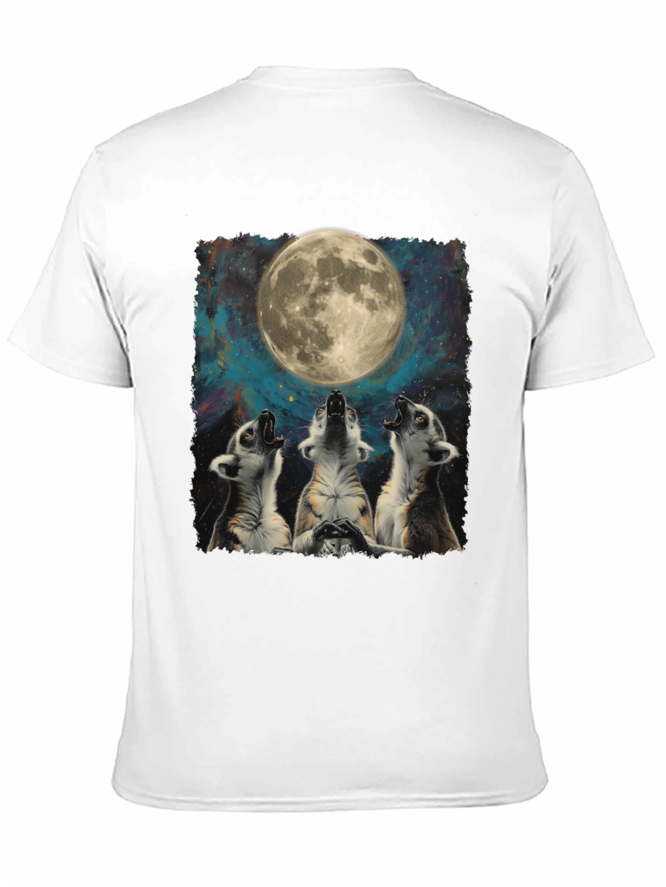 Lemurs Howling at Moon Graphic T-Shirt
