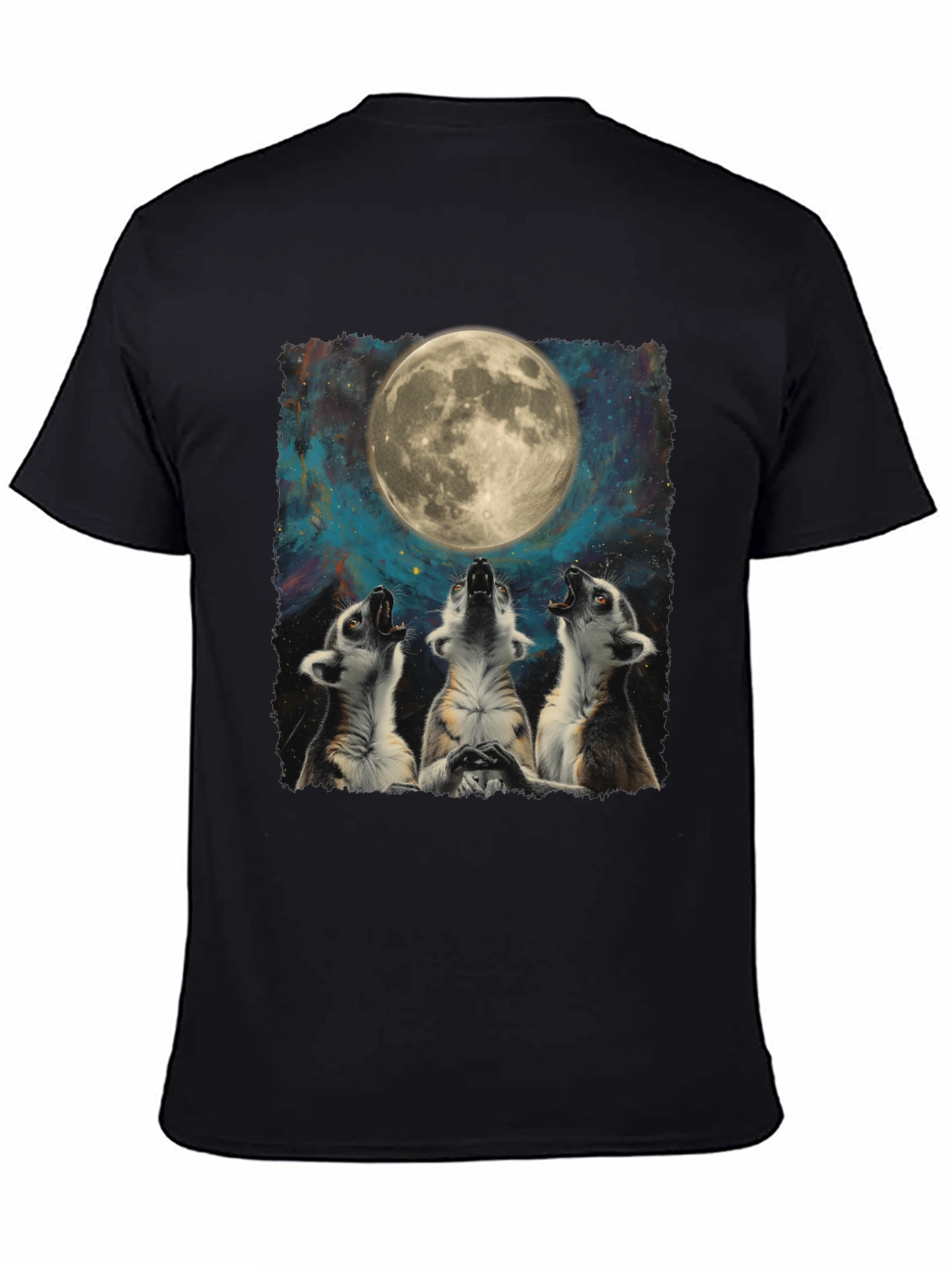 Lemurs Howling at Moon Graphic T-Shirt