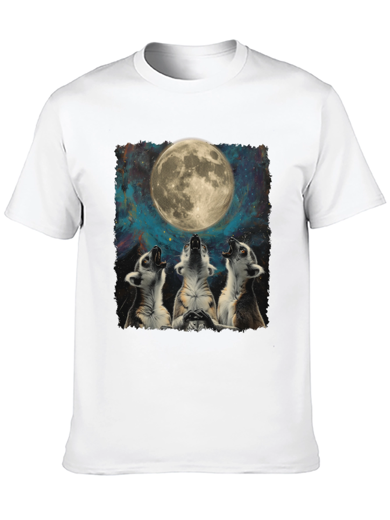 Lemurs Howling at Moon Graphic T-Shirt